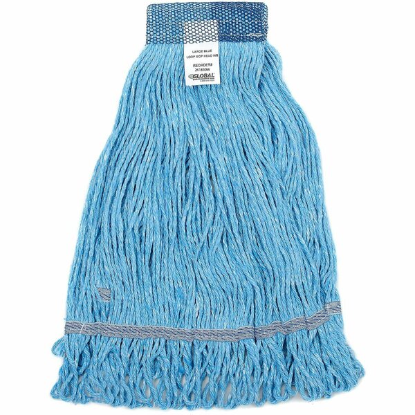 Global Industrial Large Blue Looped Mop Head, Wide Band 261830W